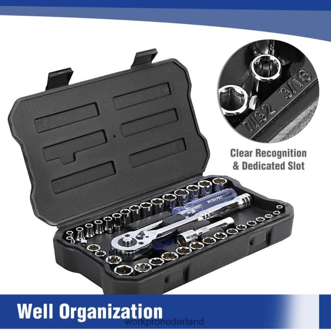 hulpmiddel WORKPRO 39-delige dopsleutelset, 1/4-inch en 3/8-inch kleine dopsleutelset nieuw 4NVZH8140