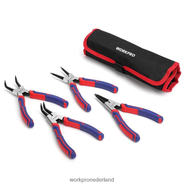 hulpmiddel WORKPRO 4-delige borgringtangenset met opbergetui bruikbaar 4NVZH867