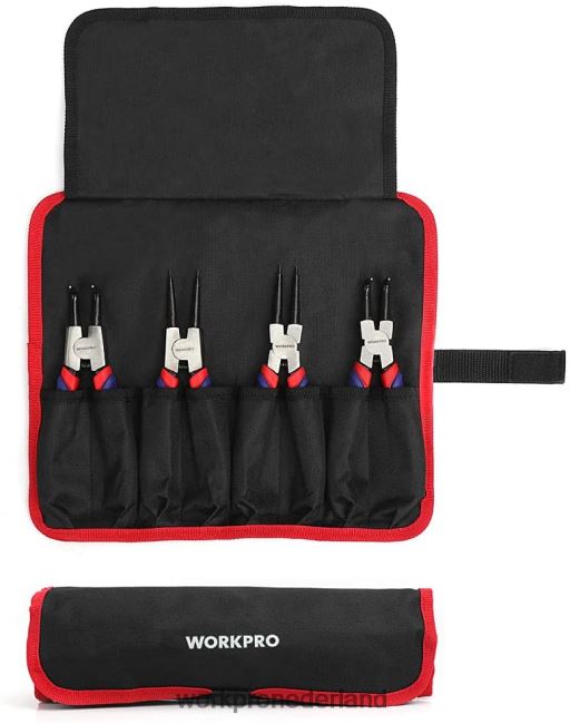 hulpmiddel WORKPRO 4-delige borgringtangenset met opbergetui bruikbaar 4NVZH867