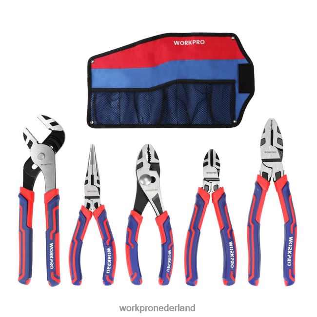 hulpmiddel WORKPRO 5-delige premium cr-v bouwtangenset met opbergetui bruikbaar 4NVZH866