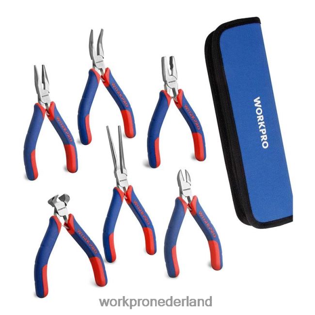 hulpmiddel WORKPRO 6-delige minitangenset met etui bruikbaar 4NVZH864