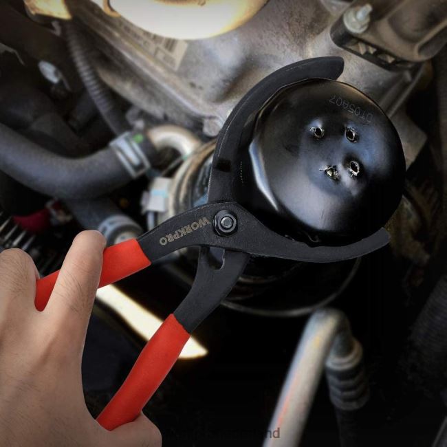hulpmiddel WORKPRO Verstelbare oliefiltertang, ideaal voor motorfilterleidingfittingen bruikbaar 4NVZH869