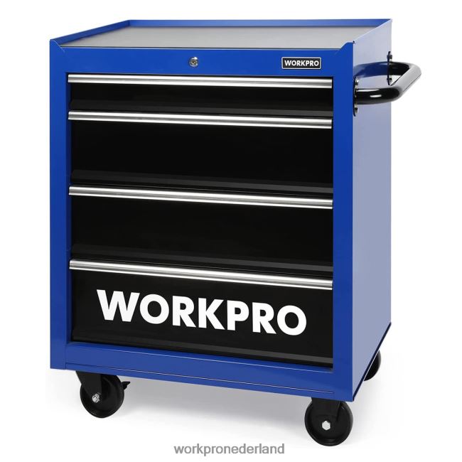 opslag WORKPRO Gereedschapskist met 4 laden, 26-inch verrijdbare metalen opbergkast voor gereedschap met zwenkwielen, vergrendelingssysteem, ladevoering, laadvermogen van 450 lbs morden 4NVZH817