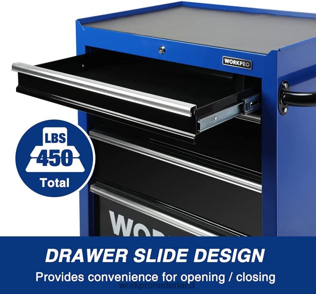 opslag WORKPRO Gereedschapskist met 4 laden, 26-inch verrijdbare metalen opbergkast voor gereedschap met zwenkwielen, vergrendelingssysteem, ladevoering, laadvermogen van 450 lbs morden 4NVZH817