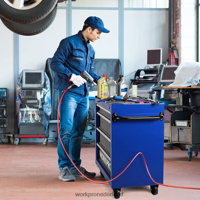 opslag WORKPRO Gereedschapskist met 4 laden, 26-inch verrijdbare metalen opbergkast voor gereedschap met zwenkwielen, vergrendelingssysteem, ladevoering, laadvermogen van 450 lbs morden 4NVZH817