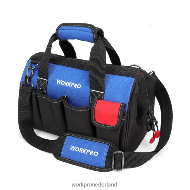 opslag WORKPRO Gereedschapstas van 14 inch, gereedschapsorganizer met meerdere zakken en verstelbare schouderriem bruikbaar 4NVZH831