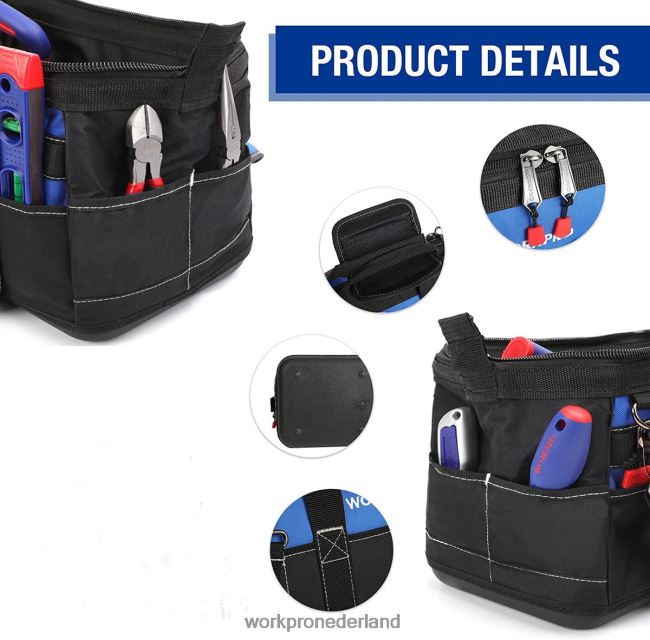 opslag WORKPRO Gereedschapstas van 16 inch met brede opening en waterdichte gegoten bodem bruikbaar 4NVZH834