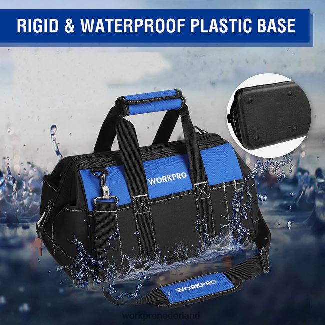 opslag WORKPRO Gereedschapstas van 16 inch met brede opening en waterdichte gegoten bodem bruikbaar 4NVZH834