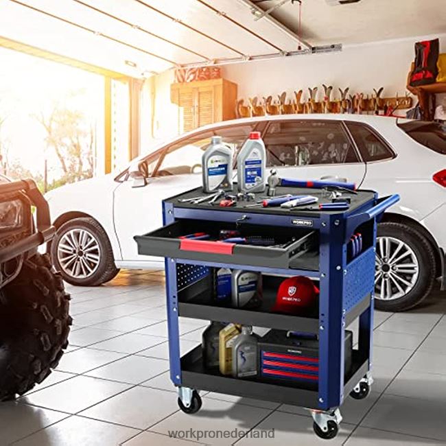opslag WORKPRO Premium gereedschapswagen met 2 laden, zware industriële servicewagen, opbergorganizer met wielen en vergrendelingssysteem bruikbaar 4NVZH816