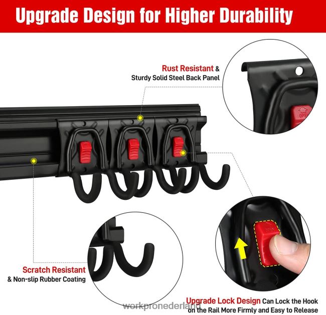 opslag WORKPRO garage gereedschap organisator wandmontage tuin gereedschap organisator opbergrek zware gereedschaphangers 64 inch behulpzaam 4NVZH821