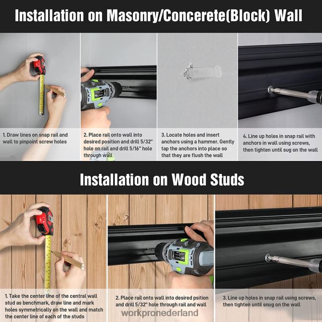 opslag WORKPRO garage gereedschap organisator wandmontage tuin gereedschap organisator opbergrek zware gereedschaphangers 64 inch behulpzaam 4NVZH821