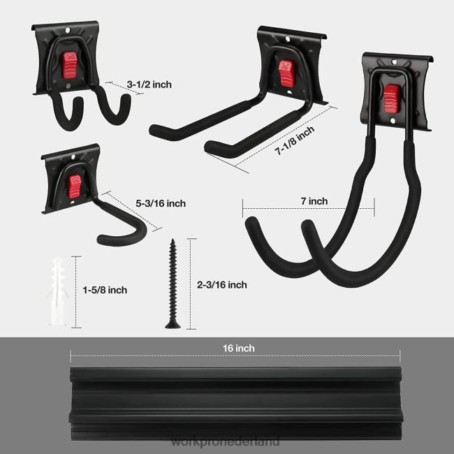 opslag WORKPRO garage gereedschap organisator wandmontage tuin gereedschap organisator opbergrek zware gereedschaphangers 64 inch behulpzaam 4NVZH821