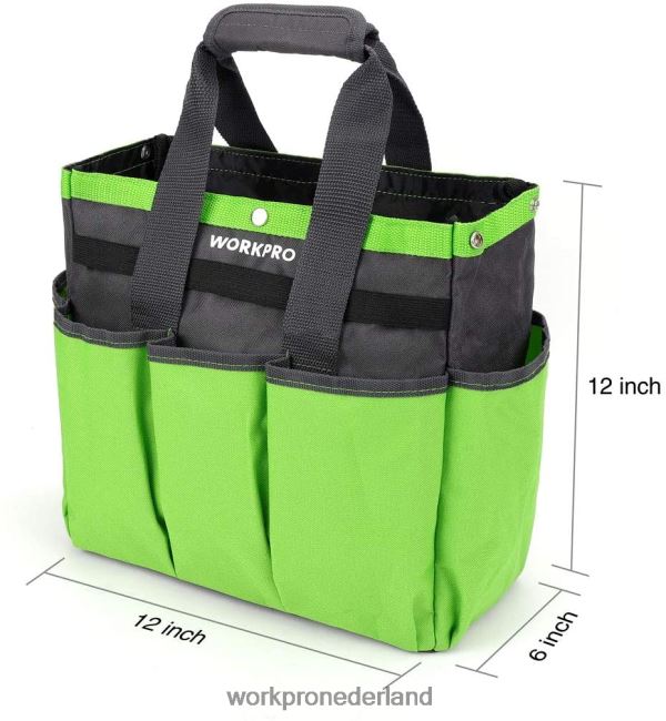 opslag WORKPRO tuingereedschapstas, tuintas met 8 vakken, huisorganizer voor tuinieren binnen en buiten roze/groen 4NVZH8256