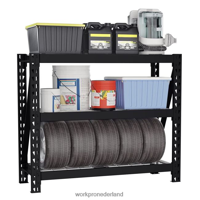 opslag WORKPRO Garagerek met 3 niveaus, zware metalen opbergrek, in hoogte verstelbare industriële rekken behulpzaam 4NVZH88