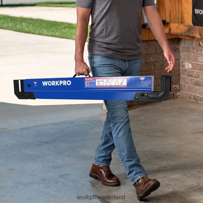 opslag WORKPRO 2 stuks opklapbaar zaagbok, verstelbaar zwaar zaagbok met 2x4 steunarmen, 3000 lbs laadvermogen, 24-32 inch in hoogte verstelbare poten, draaibare voeten en steunharingen nieuw 4NVZH835